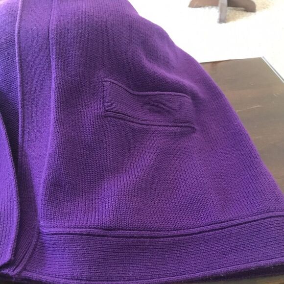 FITTING IMAGE Woman's Purple Cardigan Open Front Long Sleeves Pockets Sz 20/22 - Picture 11 of 16